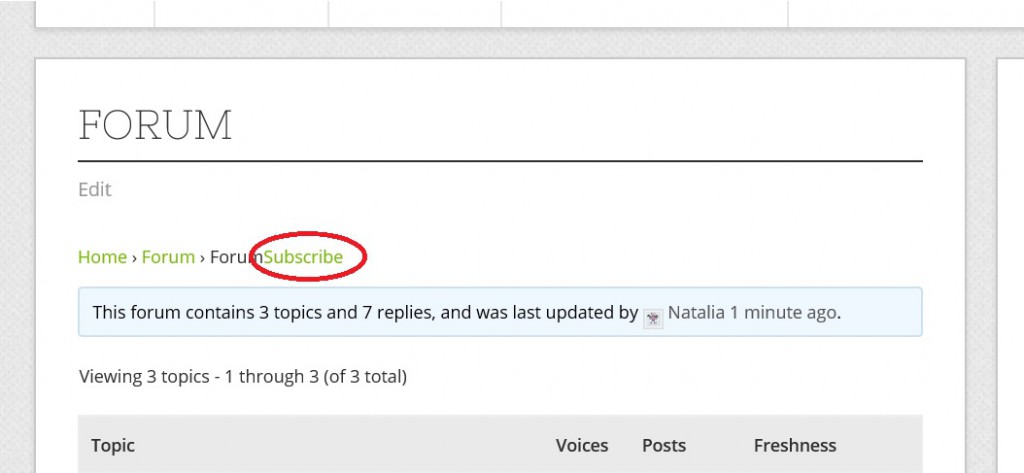 Subscribe to a forum